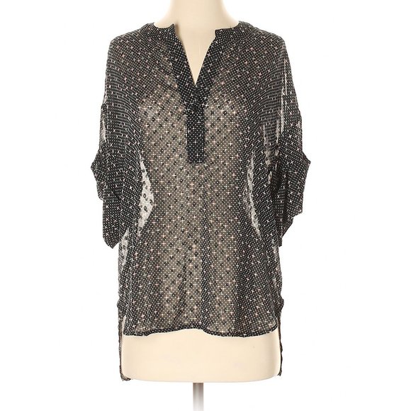 CABI #239 Sheer Black Swiss Polka Dots Blouse sz S - Picture 4 of 14